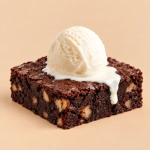Brownie macadamia with ice cream